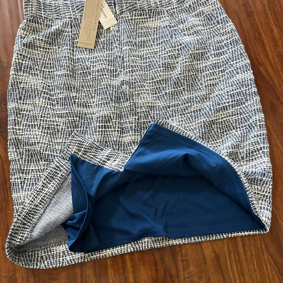 NWT Banana Republic Blue Lined Tweed Pencil Skirt Womens size 6 petite - Picture 6 of 8